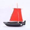 Canot En Bois - Le Misainier 22 Cm - Coque Noire - Tirot -Point De Jouet bateau misainier tirot coque noire voile rouge