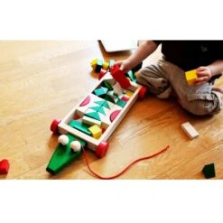 Charrette Crocodile De Blocs En Bois -Point De Jouet charrette de blocs en bois crocodile 1