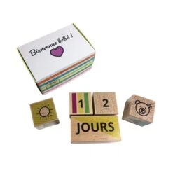 Cubes En Bois Naissance - Bienvenue Bébé