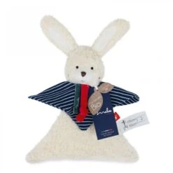 Doudou Lapin Rayé En Coton Biologique - 22 Cm