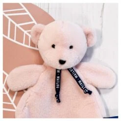 Doudou Ours Dorlotin - Rose Poudré - 24 Cm - Mailou Tradition -Point De Jouet doudou ours dorlotin rose mailou tradition ma0064 3