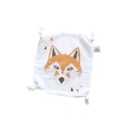 Doudou Plat Renard En Coton Biologique