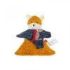 Doudou Renard Rayé En Coton Biologique - 22 Cm -Point De Jouet doudou renard ray coton biologique 22cm ma loutradtion ma0201 1