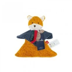 Doudou Renard Rayé En Coton Biologique - 22 Cm