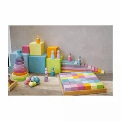 Grands Cubes Gigognes Pastel à Empiler De Grimm's -Point De Jouet grand cubes gigognes pastel grimms 10369 5