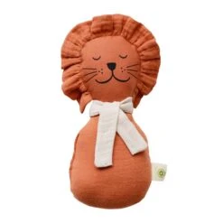 Doudou Grelot Lion Orange - Coton Biologique