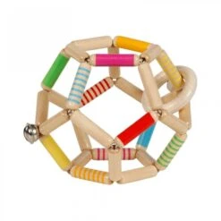 Hochet En Bois Bébé Balle Flexible