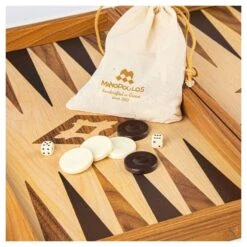Jeu De Backgammon Luxe - Noyer -Point De Jouet jeu backgammon bois manopoulos bxl3kd 1
