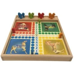 Jeu De L'oie Et Petits Chevaux En Hêtre