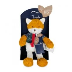 Peluche Renard Pantin En Coton Biologique - 25 Cm -Point De Jouet peluche bio renard 25 cm mailou tradition ma0207 1