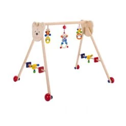 Portique D'activités Sur Roulette Ourson Petit Coeur