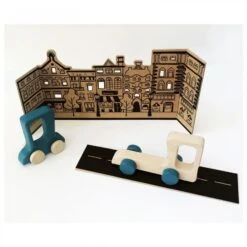 Road Stories - Camion Et Voiture En Bois - Bleu -Point De Jouet road stories camion et voiture en bois meandmine 2 1