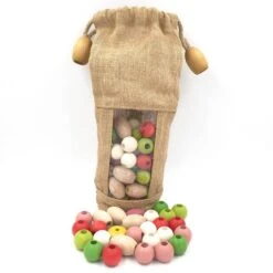 Sac De 100 Perles à Enfiler En Bois