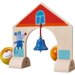 Haba Toboggan à Billes Kullerbü - Complément Arche à Clochettes -Point De Jouet toboggan a billes kullerbu arche clochette haba 300853 1