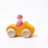 Voiture Cabriolet En Bois Jaune Avec Personnage Grimm's -Point De Jouet voiture en bois cabriolet jaune grimms 09306